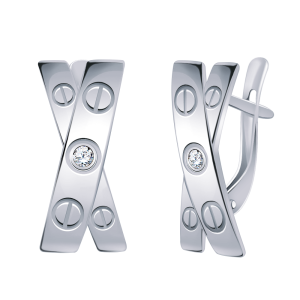 Серьги Серебро родированное 21165-925