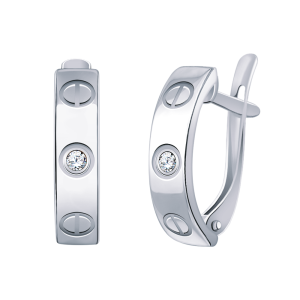 Серьги Серебро родированное 21118-925