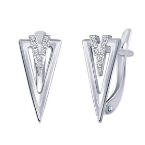 Серьги Серебро родированное 21141-925