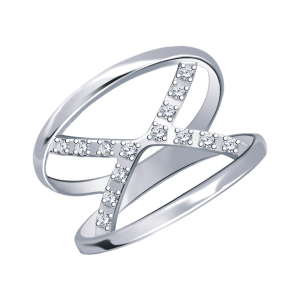 Кольцо Серебро родированное 10920-925