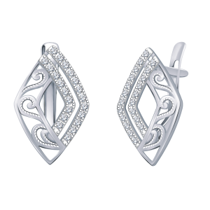 Серьги Серебро родированное 20720-925