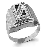 Кольцо Серебро родированное 62114Ч.5