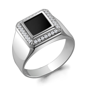 Кольцо Серебро родированное 62129Ч.5