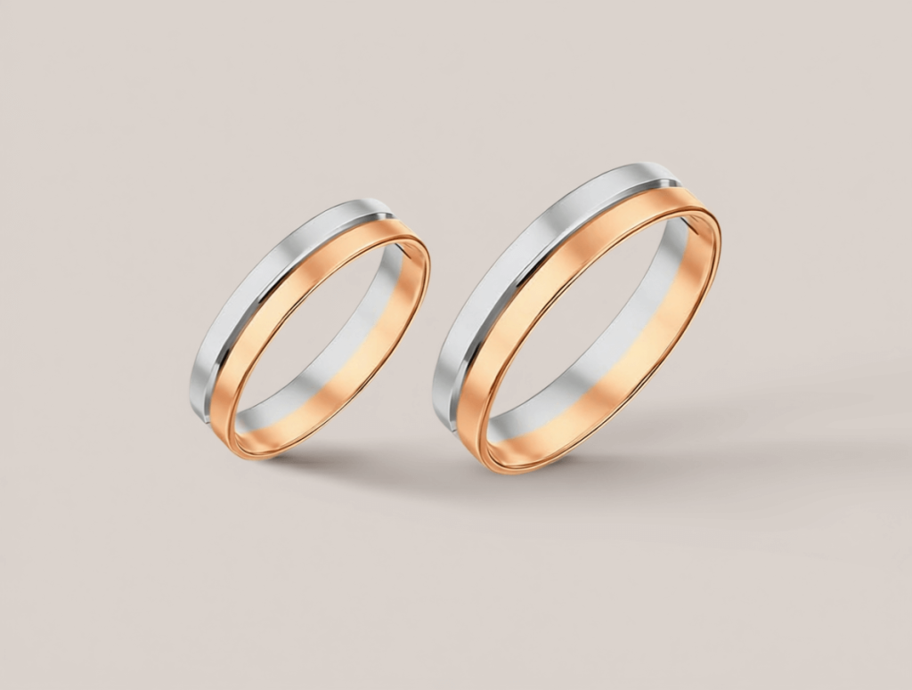  обручальные кольца белое и желтое золото